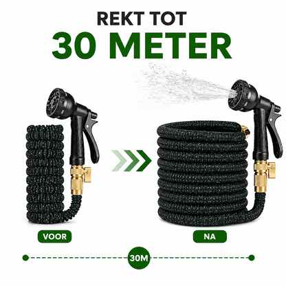 Flexibele tuinslang met messing koppelingen