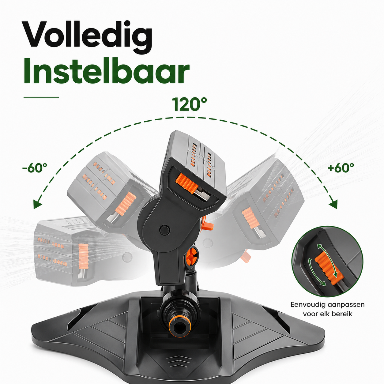 Waterbesparende sproeier voor tuinonderhoud