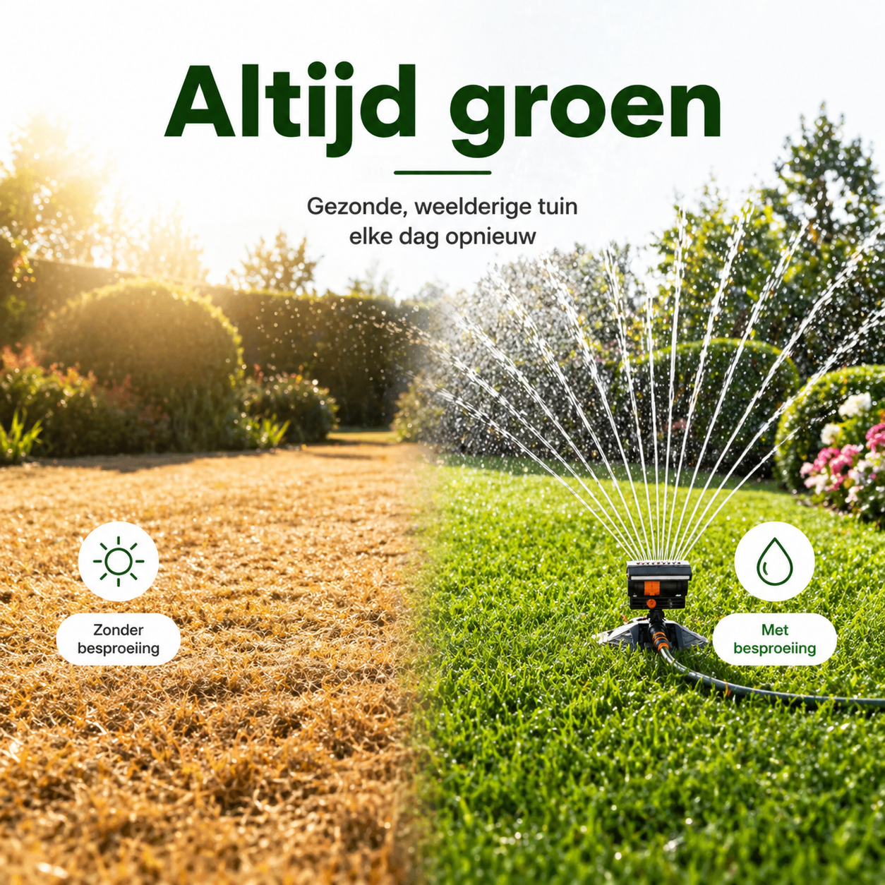 Oscillerende Sproeier met Timer | 16 Sproeikoppen &amp; Dual-Zone Bewatering