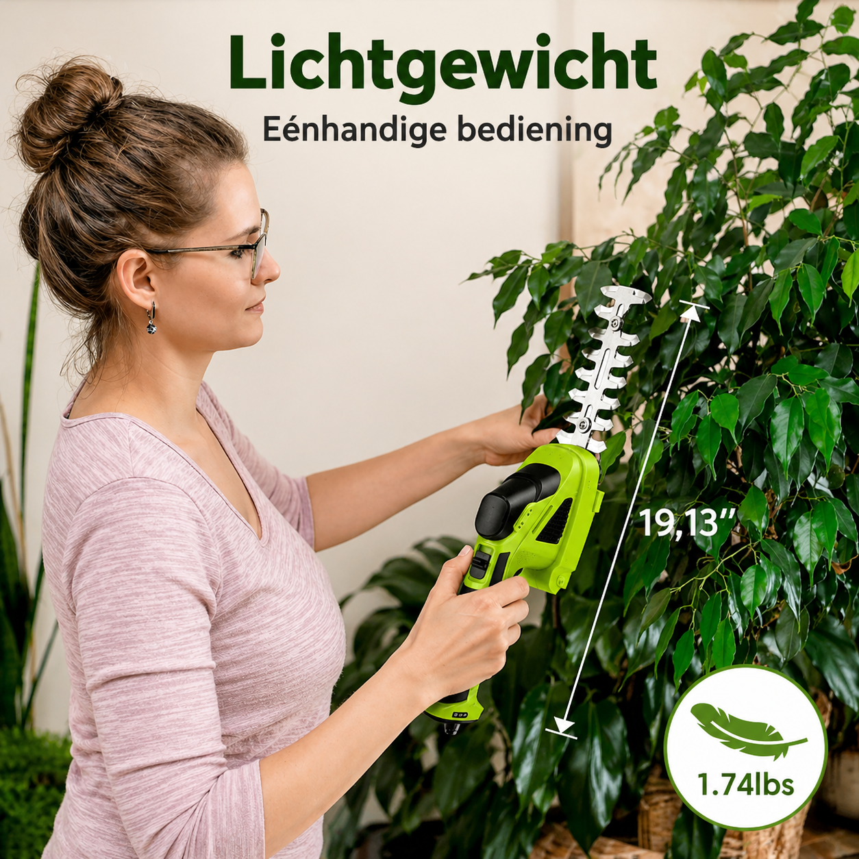 Compacte heggenschaar en grasschaar voor tuin
